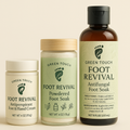Total Foot Revival Set
Includes:
	•	1 Foot Soaking Solution (8 oz)
	•	1 Daytime Sweat Control Cream (4 oz)
	•	1 Nighttime Deodorizing Balm (2 oz)