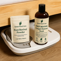 Foot Revival Spa Bundle – Soak + Foldable Basin

Includes:
	•	1 Foldable Foot Soak Basin (BPA-free, collapsible)
	•	1 Foot Revival Liquid Soak (8 oz)
	•	4 Foot Revival Powder Soak Pouch (1 oz)